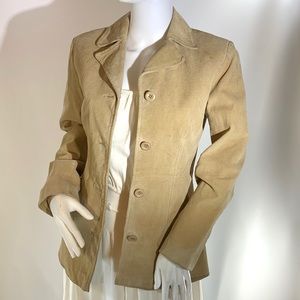 Vntage 90s Wet Seal Tan Suede Blazer Size XS